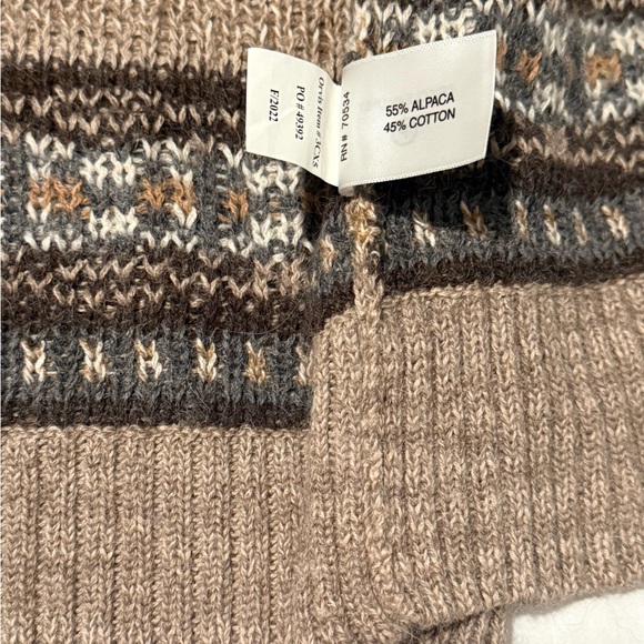 Orvis Taupe Multi-Patterned 55% Alpaca 45% Cotton Knit Cardigan, Small - Picture 3 of 12